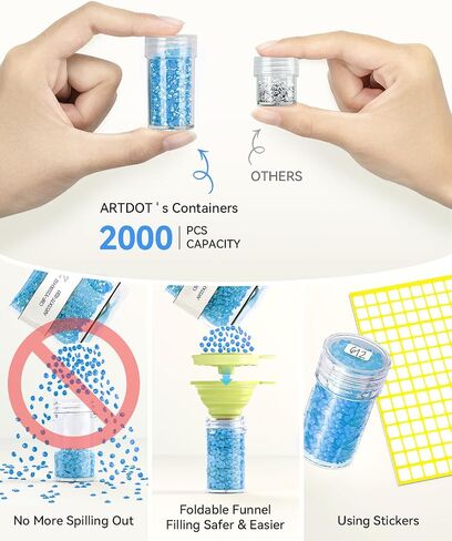 ARTDOT Diamond Painting Storage Containers, 240 Slots Diamond Painting Kits Accessories and Tools Portable Diamond Painting Organizer Case for 5D Diamond Beads Jewelry Rings (Blue) in Saudi Arabia