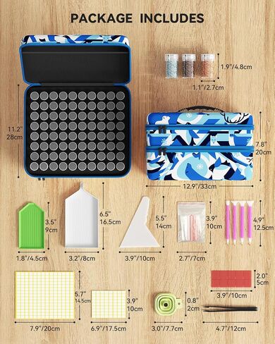 ARTDOT Diamond Painting Storage Containers, 240 Slots Diamond Painting Kits Accessories and Tools Portable Diamond Painting Organizer Case for 5D Diamond Beads Jewelry Rings (Blue) in Saudi Arabia