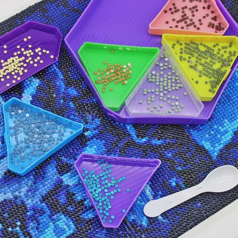 37 قطعة من مجموعات أدوات الرسم الفني الماسي 5D، SENHAI Diamond أدوات الرسم الفني ومجموعات الملحقات مع أقلام الغراء والطين الماسي ودرج تنظيم فرز الخرز للرسم الفني الماسي DIY Craft in Kuwait