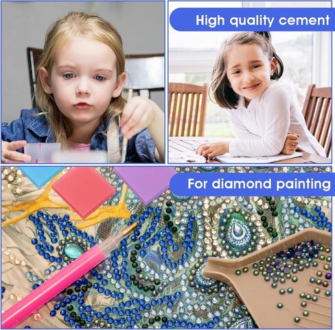 80 قطعة من طين الطلاء الماسي من Amaxiu، 4 ألوان DIY الماسي لطلاء الغراء والطين أداة الشمع والتطريز عبر الغرز وطين الحفر لإكسسوارات التطريز اللوحة الماسية (2 × 2 سم) in Kuwait