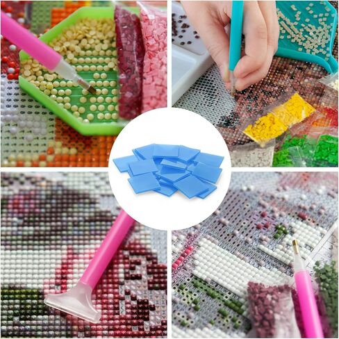 80 قطعة من طين الطلاء الماسي من Amaxiu، 4 ألوان DIY الماسي لطلاء الغراء والطين أداة الشمع والتطريز عبر الغرز وطين الحفر لإكسسوارات التطريز اللوحة الماسية (2 × 2 سم) in Kuwait