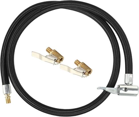 X AUTOHAUX 1 مجموعة 80 سم 31.5 بوصة صمام الإطارات توصيل الأنابيب ظرف الهواء نافخة الإطارات نافخة خرطوم موصل غير قابل للنفخ مع محولات صمام 2 قطعة in Saudi Arabia