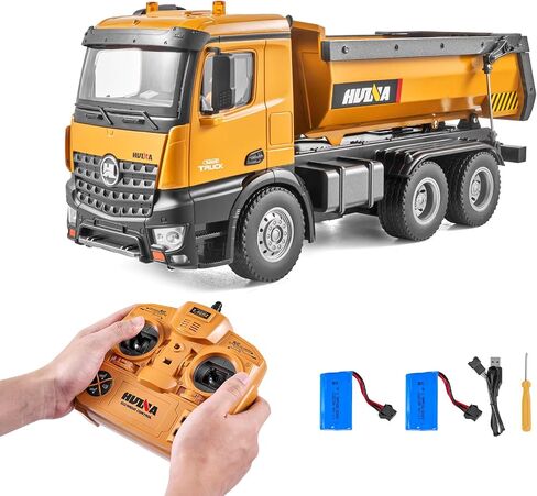 VEVOR RC Dump Truck Toy for Kids, Large Size 10-Channel 1:14 Scale, 50 Min x2 Long Battery Life with Light & Sound Effect Remote Control Construction Birthday Xmas Gifts Ideas for Boys Age 8 9 10 & Up in Saudi Arabia