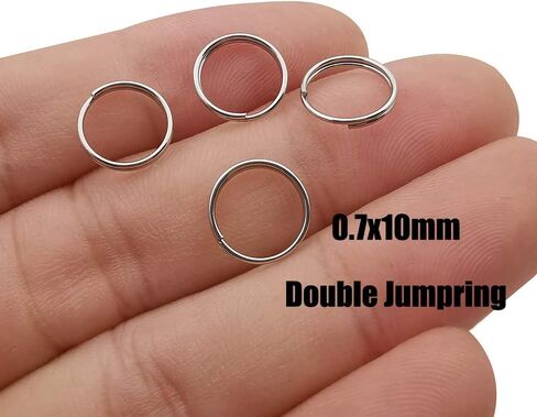 500pcs Stainless Steel Split Rings Double Loop Jump Rings Mini Connector Key Rings for Jewelry Making Necklaces Bracelet Earrings (0.7x8mm-12651) in Kuwait