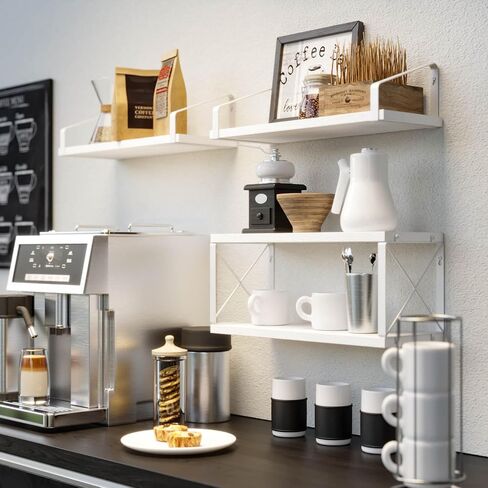 RICHER HOUSE Floating Bathroom Shelves, Bathroom Shelves Over Toilet, White Shelves for Bathroom Wall Decor, Wall Mounted Hanging Shelves for Bedroom, Kitchen Wall Storage and Organizers - White in Saudi Arabia