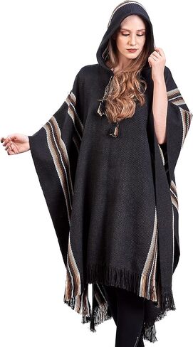 Alpaca Hooded Poncho for Women - Warm and soft - Cloak Cape Shawl in Kuwait