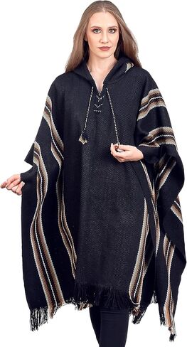Alpaca Hooded Poncho for Women - Warm and soft - Cloak Cape Shawl in Kuwait