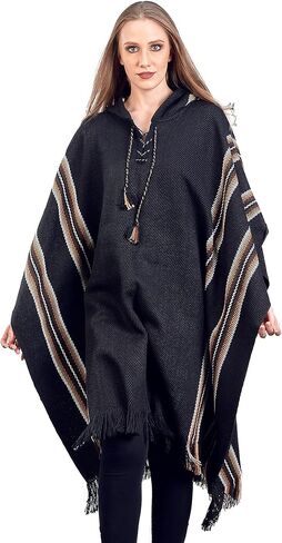Alpaca Hooded Poncho for Women - Warm and soft - Cloak Cape Shawl in Kuwait