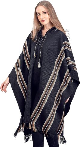 Alpaca Hooded Poncho for Women - Warm and soft - Cloak Cape Shawl in Kuwait