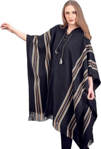 Alpaca Hooded Poncho for Women - Warm and soft - Cloak Cape Shawl in Kuwait