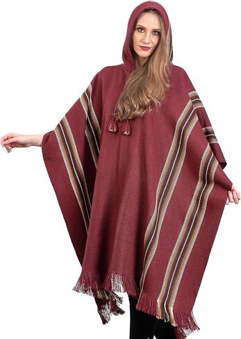 معطف بغطاء للرأس من INTI ALPACA للنساء - دافئ وناعم - شال رأس عباءة in Kuwait