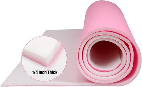 Frienda 59 Inches Wide 3 Yards Long Foam Padding Thick Foam Polyethylene Foam Customizable Foam Insert Upholstery Foam Cushion (Pink,1/4 Inch Thick) in Saudi Arabia