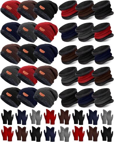 Toulite 45 Pieces Kids Winter Hat Glove Scarf Sets Warm Fleece Lining Beanie Hat Mitten Neck Warmer for Boys Girls Gifts in Saudi Arabia