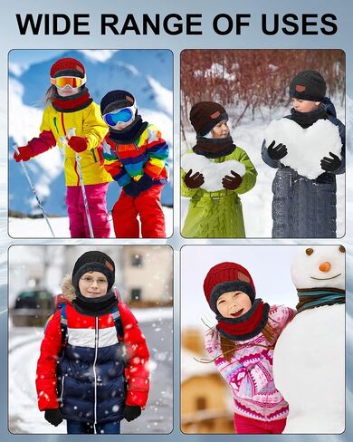 Toulite 45 Pieces Kids Winter Hat Glove Scarf Sets Warm Fleece Lining Beanie Hat Mitten Neck Warmer for Boys Girls Gifts in Saudi Arabia