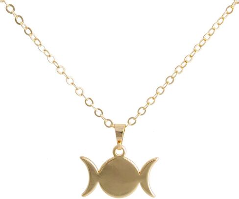 Triple Moon Goddess Symbol Pendant Necklace 18" 3 Tone in Saudi Arabia