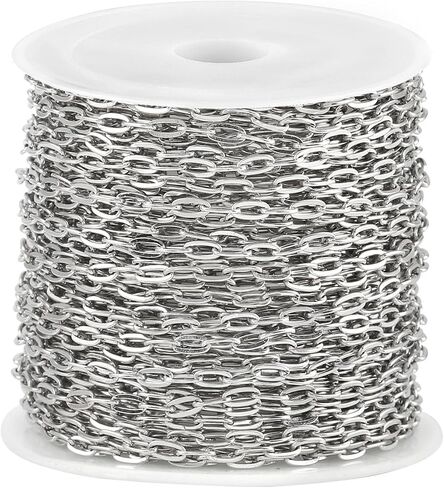 UMAOKANG 10 Meters Paperclip Chain for Jewelry Making Gold Plated Stainless Steel Chain Necklace Bracelet DIY Chain Bulk Jewelry Chain Roll in Saudi Arabia