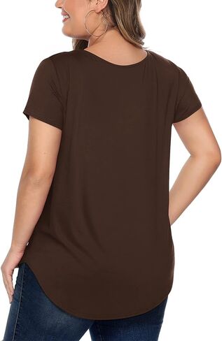 Amoretu Womens' Plus Size Tops with Short Sleeve Criss Cross Neck in Saudi Arabia