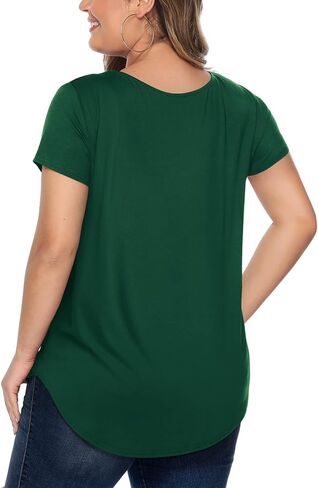 Amoretu Womens' Plus Size Tops with Short Sleeve Criss Cross Neck in Saudi Arabia