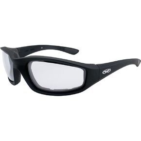 Global Vision Kickback Auto Darkening Photochromic Motorcycle Sunglasses Clear to Super Dark ShadowLuxe Lenses Black Frame Z87.1