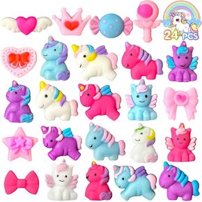 24PCS Unicorn Mochi Squishy Toys for Party Favors, Unicorns Mochi Squeeze for Girls, Squeezy Unicorn Squishies Toys for Stress Relief, Kids, Pinata Stuffers, Gifts, Goodie Bags, Prizes, Reward