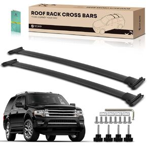 YHTAUTO Roof Rack Cross Bars Fit Ford Expedition 2007-2017, for Raised Side Rails with Fix Points, 165 LBS T6063 Aluminum Anti-Theft Anti-Rust for Roof Crossbars Rooftop Luggage Racks Cargo Carrier