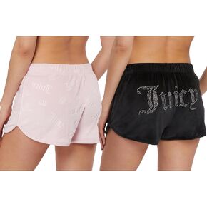 Juicy Couture Women's 2-Pack Sleep and Lounge Velvet Fleece Dolphin Shorts