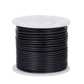 BENECREAT 12 Gauge Matte Jewelry Craft Wire 100 Feet Tarnish Resistant Aluminum Wire for Beading Sculpting Model Skeleton Making (Black, 2mm)