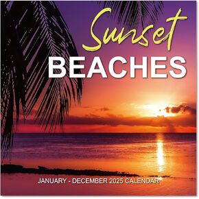 2025-2026 Wall Calendar BEACHES, 18 Months Hangable Wall Calendars, from Jul 2025 - Dec 2026, 12" x 24" (Open), Wall Calendar with Thick Paper