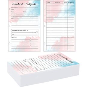 50 Pack Customer Information Card Client Profile Cards 5.5 x 8.5 Inch - Client Contact Profile Record Cards Customer Information Sheets Client Data Cards for Nail Hair Salon Spa Hairdresser Supplie