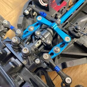Adjustable Steering Tie Link Pull Rod Linkage for Tamiya TT-02/TT02T 1/10 RC Car (Blue)