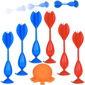 Upgraded Suction Cup Darts Set with an Octopus Target Silicone Sucker Soft Darts Throwing Game for Party and Family Indoor Outdoor Toy for Kids Adults