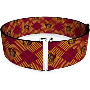 Buckle-Down Belt Women's Cinch Harry Potter Gryffindor Crest Plaid Reds Gold Available In Adjustable Sizes