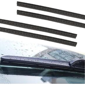 4 Pieces Windshield Wiper Blades Refills, DIY Car Window Frameless Boneless Wiper Blade Insert Rubber Replacement Adjustable Refills, Auto Universal Accessories for Most Vehicles (25.59Inch)