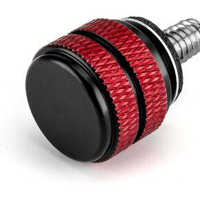 Wsays Seat Bolt Mount Screw Oxidized Black with Red 1/4"-20 Thread Aluminum Compatible with Harley Touring Sportster Dyna Softail Street and Trike 1986-2024 Models