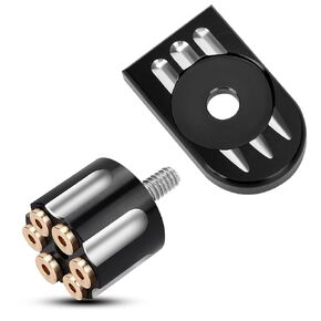 Stainless Steel Seat Bolt Screw Cover Tab Mount Knob Black Kit Compatible with Harley Sportster Touring Softail Dyna CVO Electra Glide Street Glide 1996-2024- Revolver