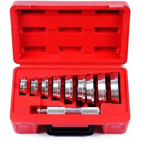 SCITOO 10Pcs Aluminum Bearing Race and Seal Bushing Driver Install Set 9 Discs Collar Axle Housing Tool Kit for Automotive Wheel Bearings