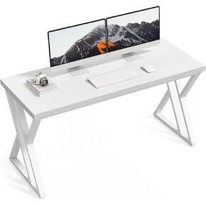 LITTLE TREE 55 Inch Large Simple Industrial Computer Desk Study Writing Table Home Office Workstation,Brown