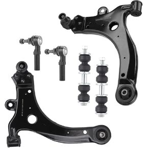 6PCS Front Lower Control Arm for Chevy Impala 00-16, Monte Carlo 00-07, Buick Lacrosse 05-09, Century Regal Allure Pontiac Grand Prix Intrigue, Ball Joint Outer Tie Rods Sway Bars K80539 K80538 K5342