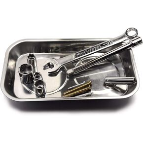 مغناطيسات CMS - (2 قيراط، 5.5 بوصة × 9 بوصة) صينية مستطيلة من الفولاذ المقاوم للصدأ مع مغناطيس قوي للأدوات والأجهزة، التطبيقات - صينية الأدوات، منظم للميكانيكا والحرفيين، متجر السيارات، ورشة عمل in Kuwait