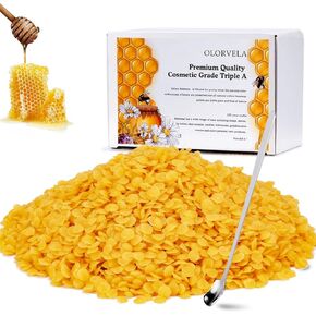 olorvela Yellow Beeswax Pellets 1LB Natural Triple Filtered for Skin,Body and Hair Care DIY, Lotions, Lip Balm and Soap Making Supplies