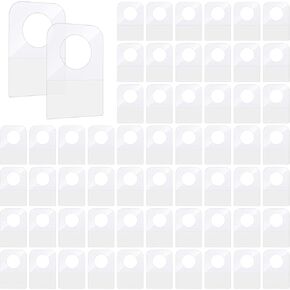 300 Pcs Clear Self Adhesive Folding Hang Tabs Adhesive Hang Tabs Round Hole Hanging Tabs Heavy Duty Sticky Hang Tabs Plastic Slot Hole for Store Retail Small Sale Items Hanging Display
