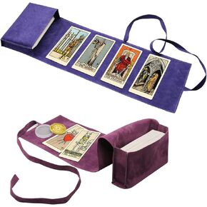 3 Pcs Tarot Card Holder Bag Kit Contains Velvet Tarot Card Storage Box Case and Decision Maker Coin, Tarot Accessories, Tarot Cloth Pouches Card Holders for Playing Cards and Tarot Cards Oracle Deck