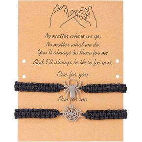 Spider Matching Bracelets for Couples Halloween Couple Bracelets Handmade Woven Couple Bracelets Y2K Friendship Bracelets Pinky Promise Bracelets Halloween Prom Jewelry