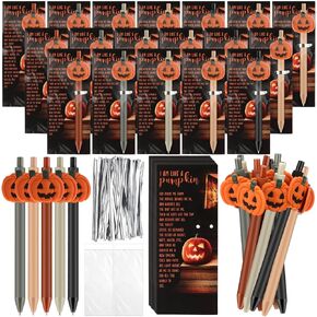 30 Sets Halloween Christian Gift Decor Bulk Pumpkin Ballpoint Pen with Religious Prayer Bookmarks Christian Halloween Church Sunday School Party Supplies Fall Festival Prizes