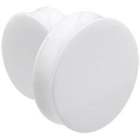 Pair 15/16" (24MM) WHITE ACRYLIC PLUGS Double Flare Gauges Solid Saddle Thin Ear Flesh Tunnels (2pcs)