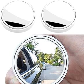 Pack-2 Car Side View Blind Spot Mirror, 360 Degree Rotating Reversing Auxiliary Mirror, Wide-angle Large Field of View Anti-collision Mirror, Universal for Cars Adhesive-type Mirror (Black)