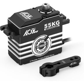 AGFRC 55KG Waterproof RC-Servo-Motor High-Torque - 0.087Sec High Speed Brushless HV Full Metal Gear Digital Standard Steering Servo for 1/8 1/10 RC Car (A81BMWP)