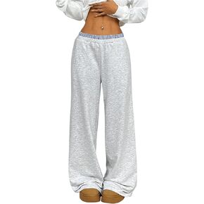 MakeMeChic Women's High Waisted Sweatpants Wide Leg Y2k Baggy Sweatpants Lounge Pants