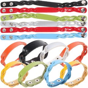 SEWACC 14pcs Plain PU Leather Bracelets Blank Leather Snap Bracelets Braid Engraving Bracelet for Crafts Blank PU Leather Cuff Bracelet DIY Craft Wristbands 7 Colors