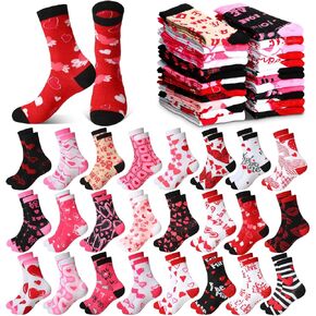 Shinymoon 24 Pairs Socks Bulk Fancy Funny Novelty Socks for Women Girls Holiday Gifts